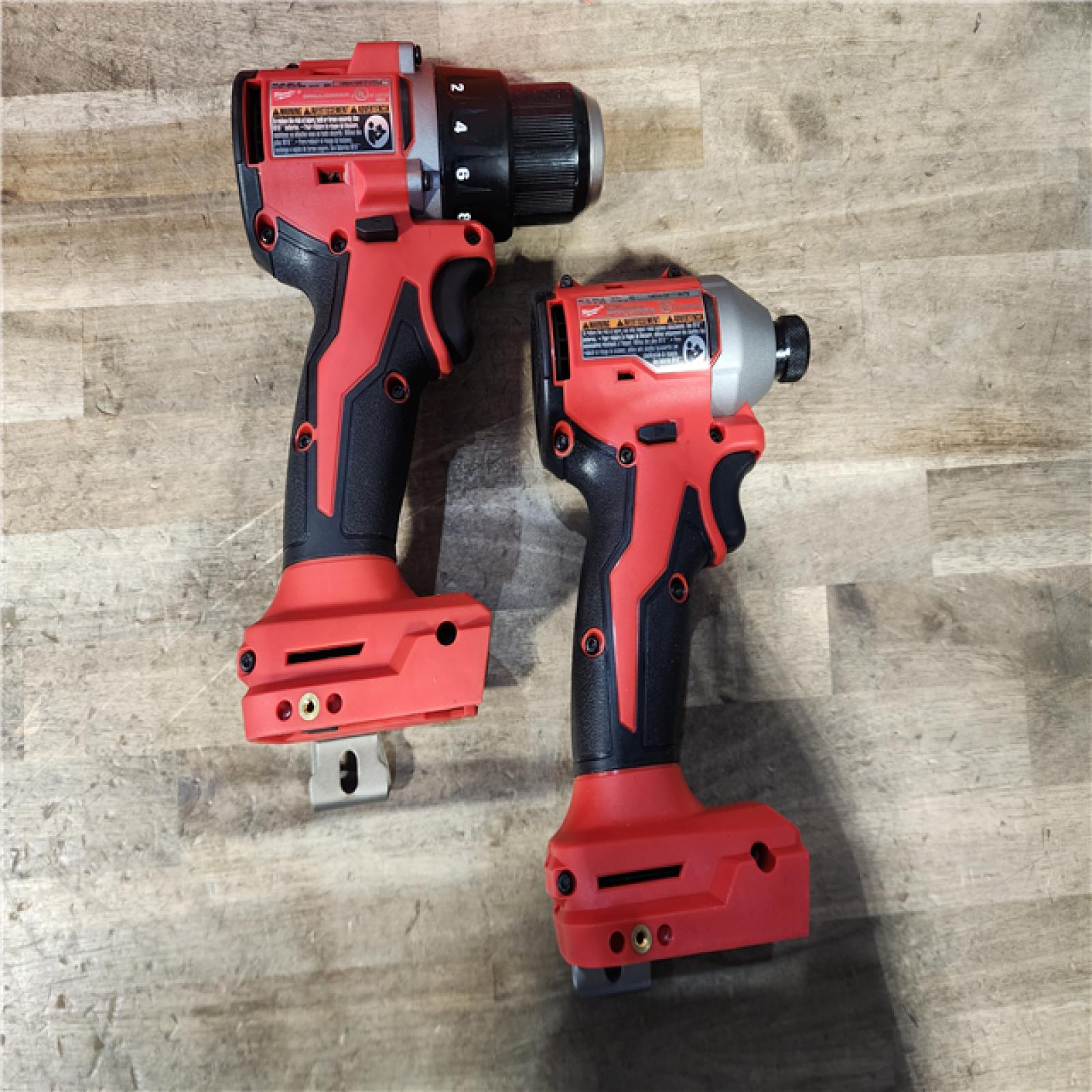 HOUSTON LOCATION - AS-IS Milwaukee M18 18V Lithium-Ion Brushless Cordless Compact Drill/Impact Combo Kit (2-Tool) W/(2) 2.0 Ah Batteries  Charger & Bag