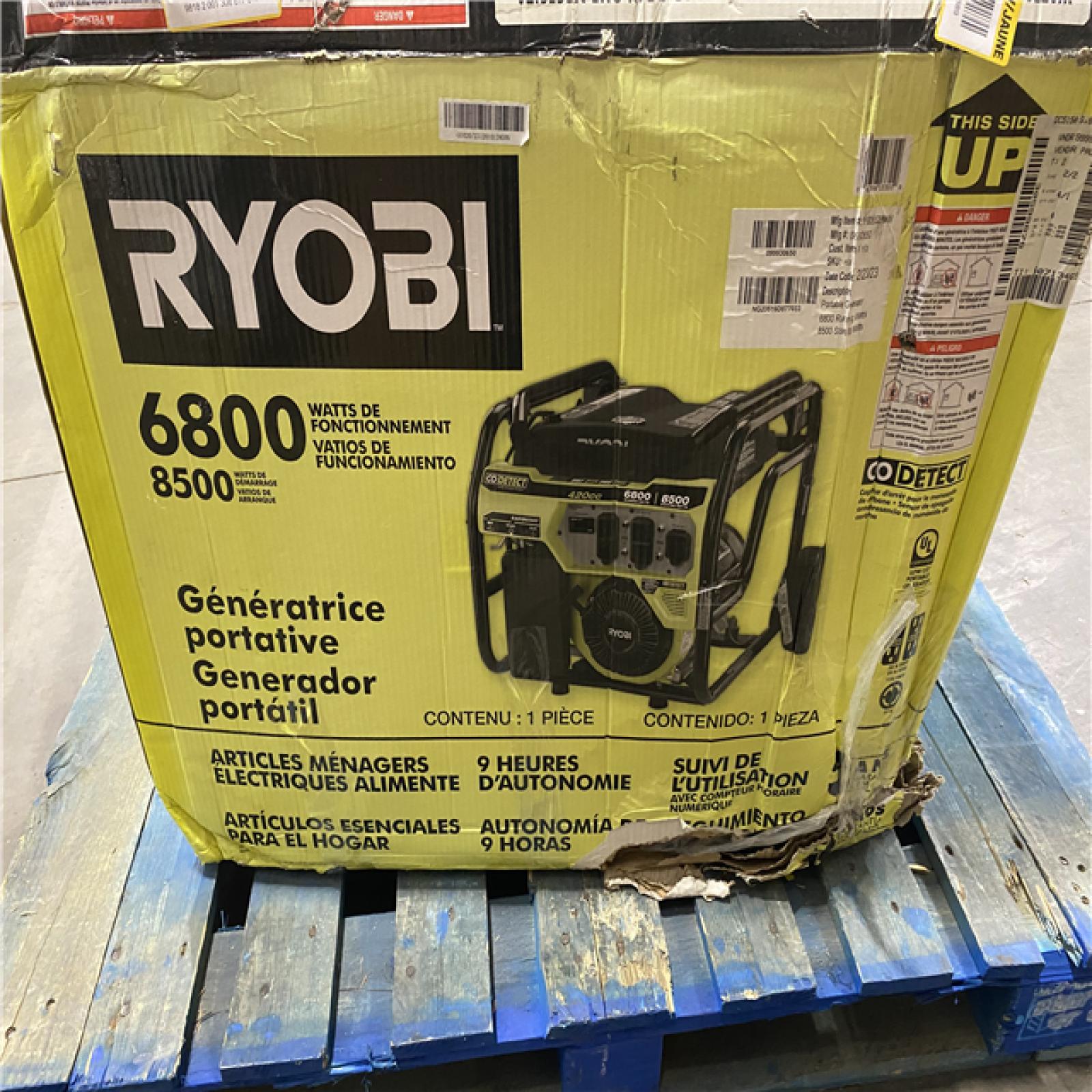Dallas Location - As-Is RYOBI 6800-Watt Portable Generator