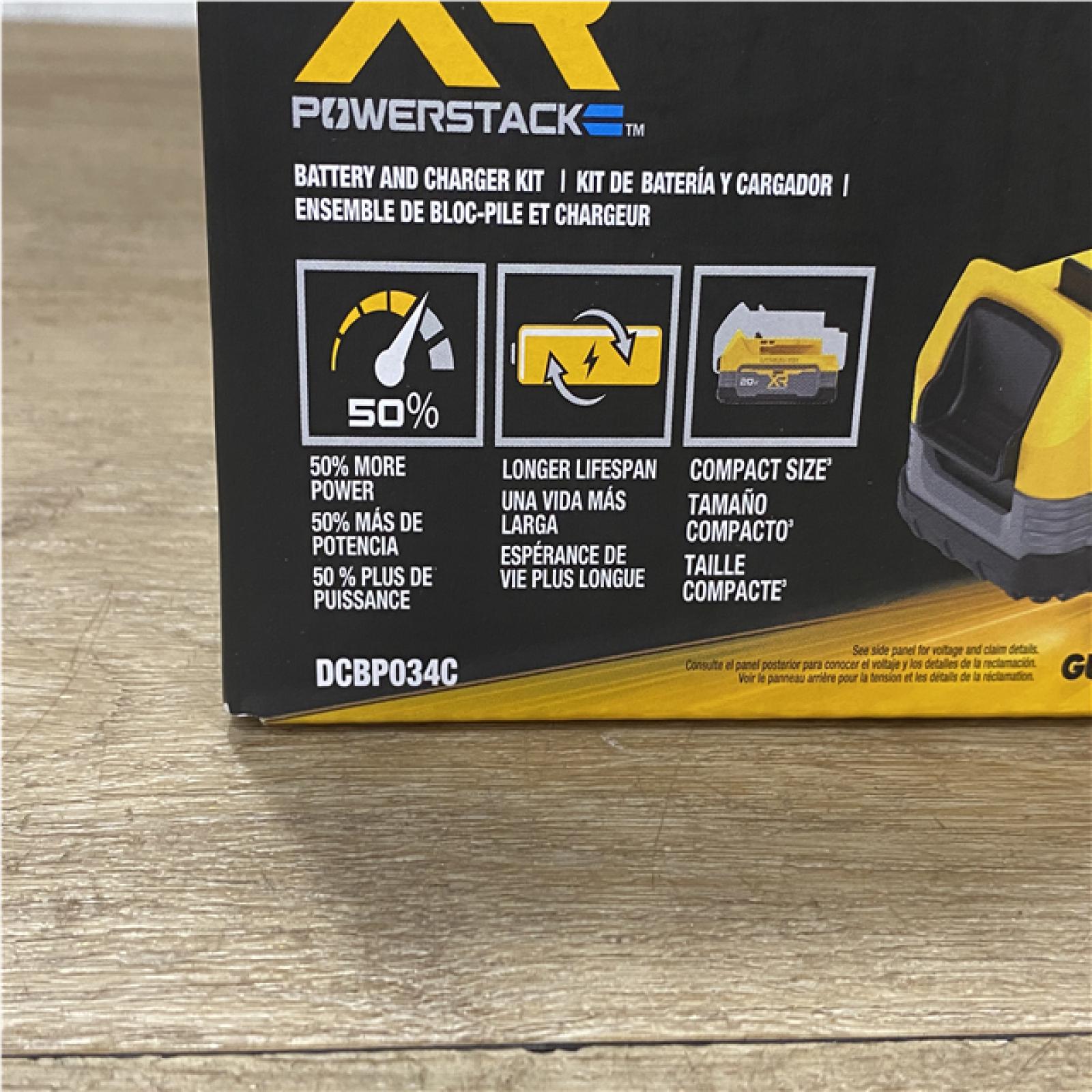 NEW DEWALT 20V MAX XR POWERSTACK Lithium-Ion Battery Starter Kit with 1.7Ah Battery and Charger