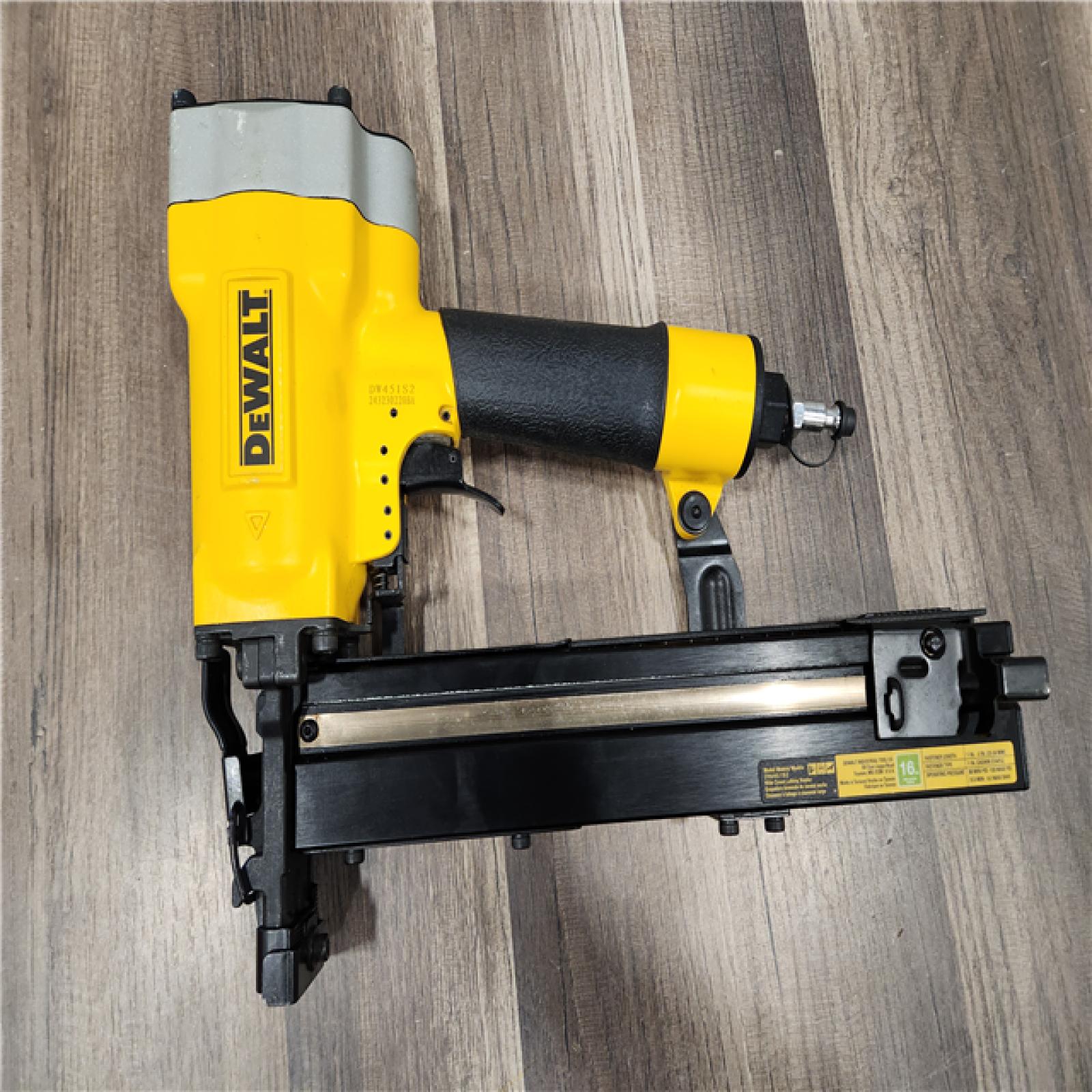 AS-IS  DEWALT Corded Pneumatic 16-Gauge 1 in. Crown Lathing Stapler