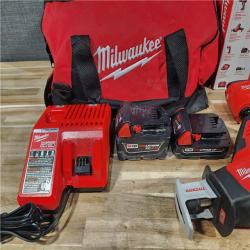 HOUSTON LOCATION - AS-IS M18 18V Lithium-Ion Cordless Combo Kit (5-Tool) with (2) Batteries  Charger and Tool Bag