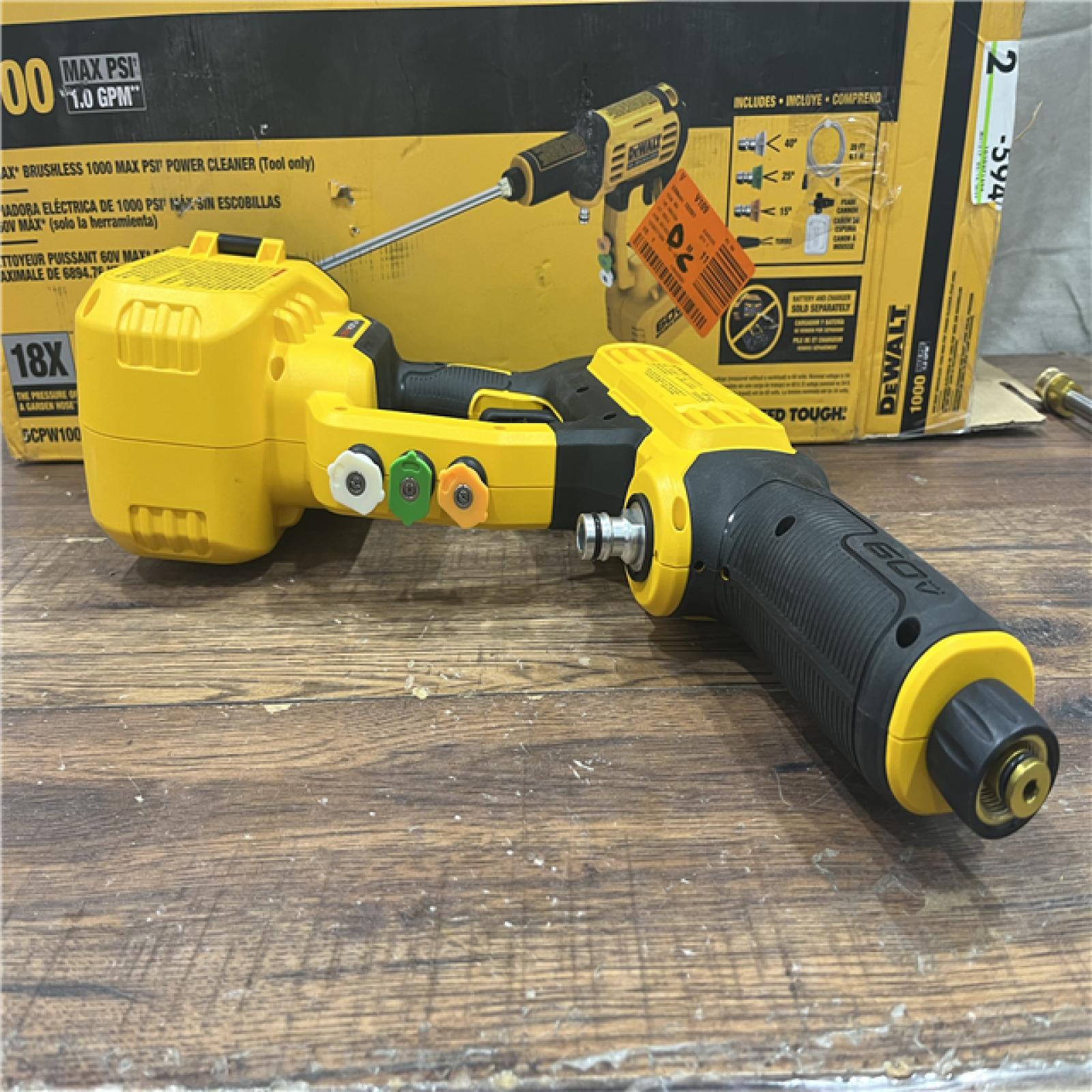 AS-IS DEWALT FLEXVOLT 60V MAX 1000 PSI 1.0 GPM Cold Water Cordless Battery Power Cleaner (Tool Only)