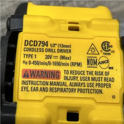 AS-IS DEWALT Atomic 20V Lithium-Ion Cordless Compact 1/2 in. Drill/Driver Kit