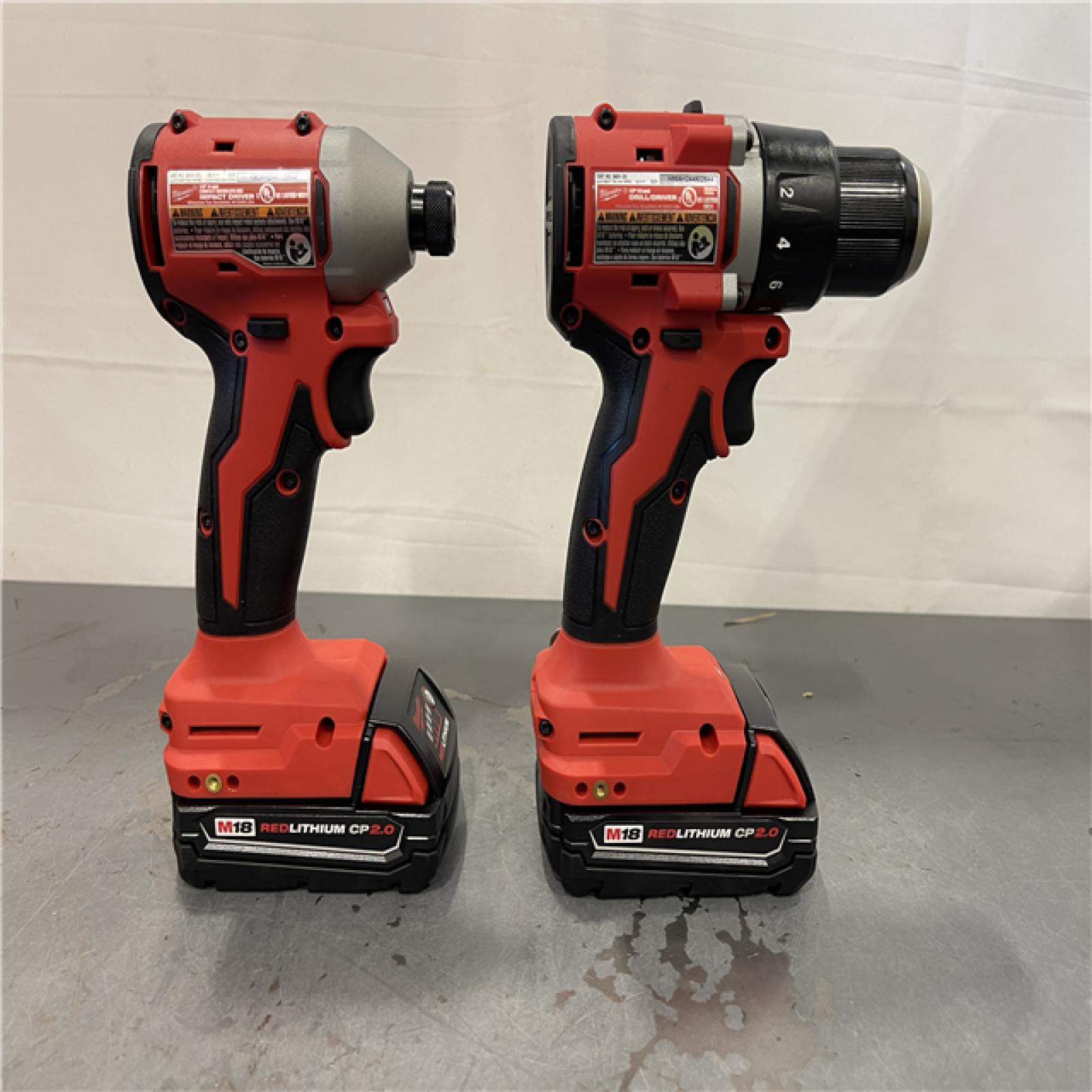 AS-IS - Milwaukee M18 18V Lithium-Ion Brushless Cordless Compact Drill/Impact Combo Kit