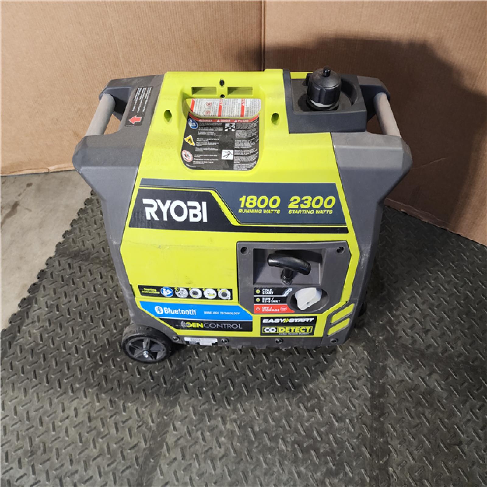 HOUSTON LOCATION - AS-IS RYOBI 2,300-Watt Recoil Start Bluetooth Super Quiet Gasoline Powered Digital Inverter Generator with CO Shutdown Sensor