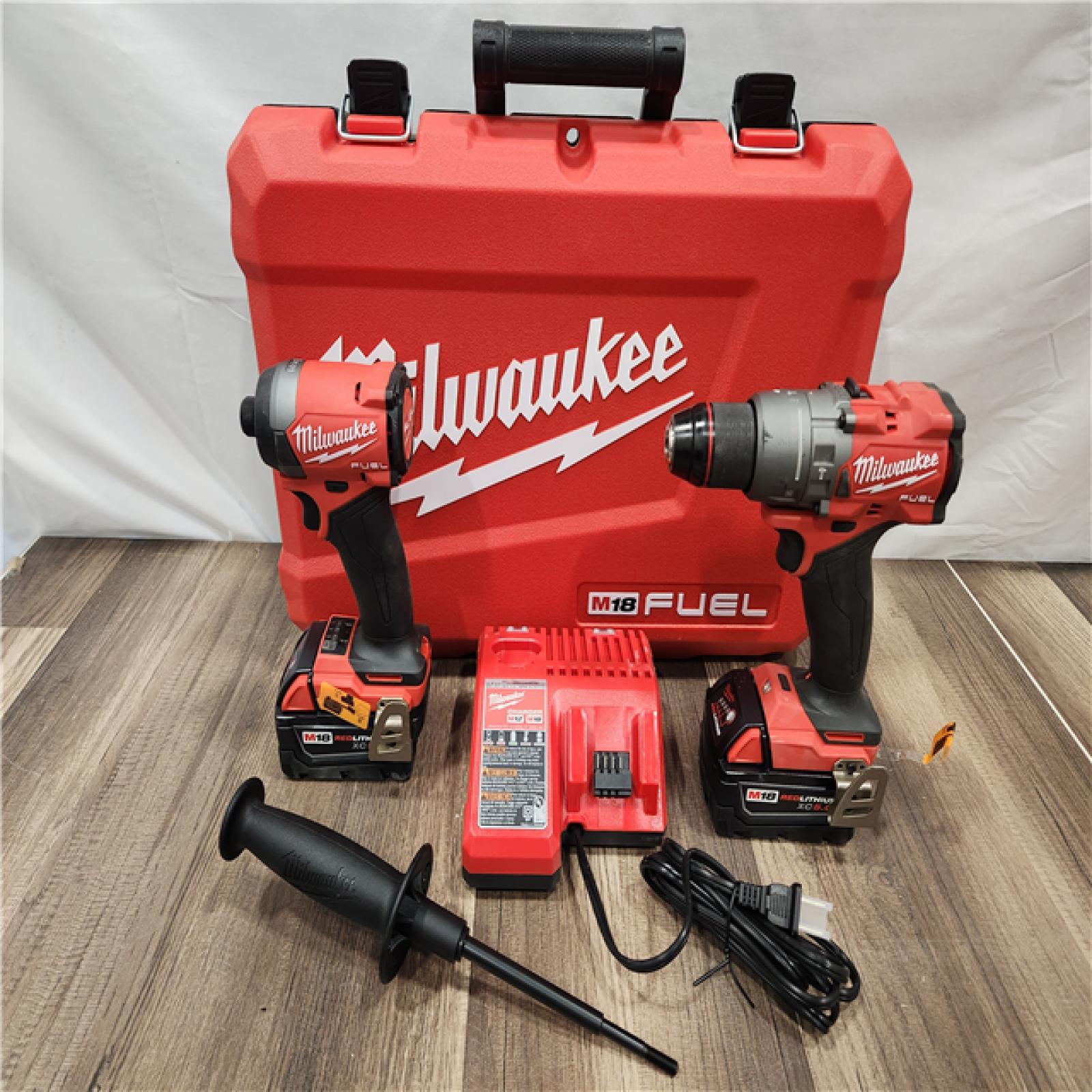 AS-IS- MILWAUKEE FUEL 18V Lithium-Ion Brushless Cordless Hammer Drill and Impact Driver Combo Kit