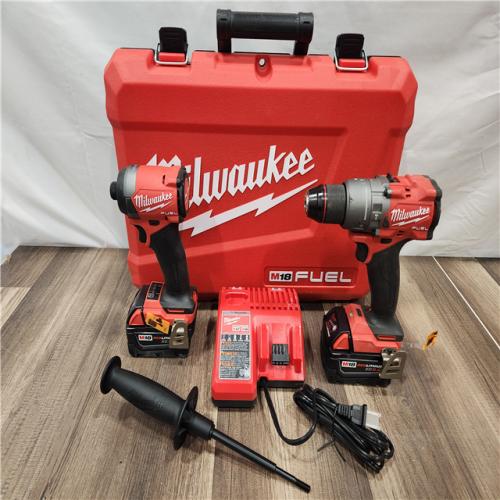 AS-IS- MILWAUKEE FUEL 18V Lithium-Ion Brushless Cordless Hammer Drill and Impact Driver Combo Kit
