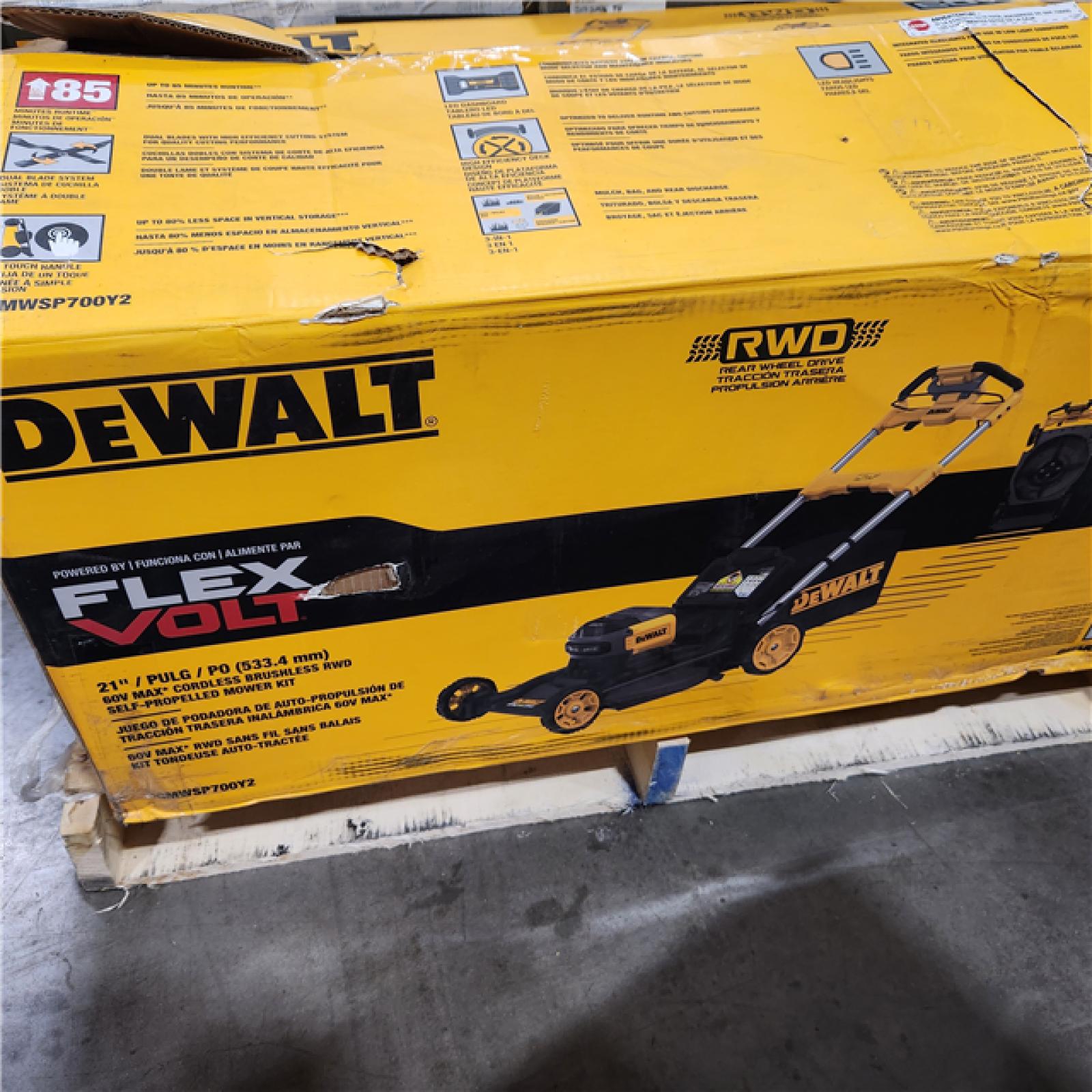 As-Is-  FLEXVOLT 2x60V MAX 21 in. Cordless Battery Powered Self Propelled Lawn Mower Kit with  12.0 Ah Batteries and Chargers