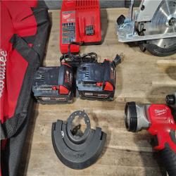 HOUSTON LOCATION - AS-IS Milwaukee M18 18-Volt Lithium-Ion Cordless Combo Kit 7-Tool with 2-Batteries, Charger and Tool Bag