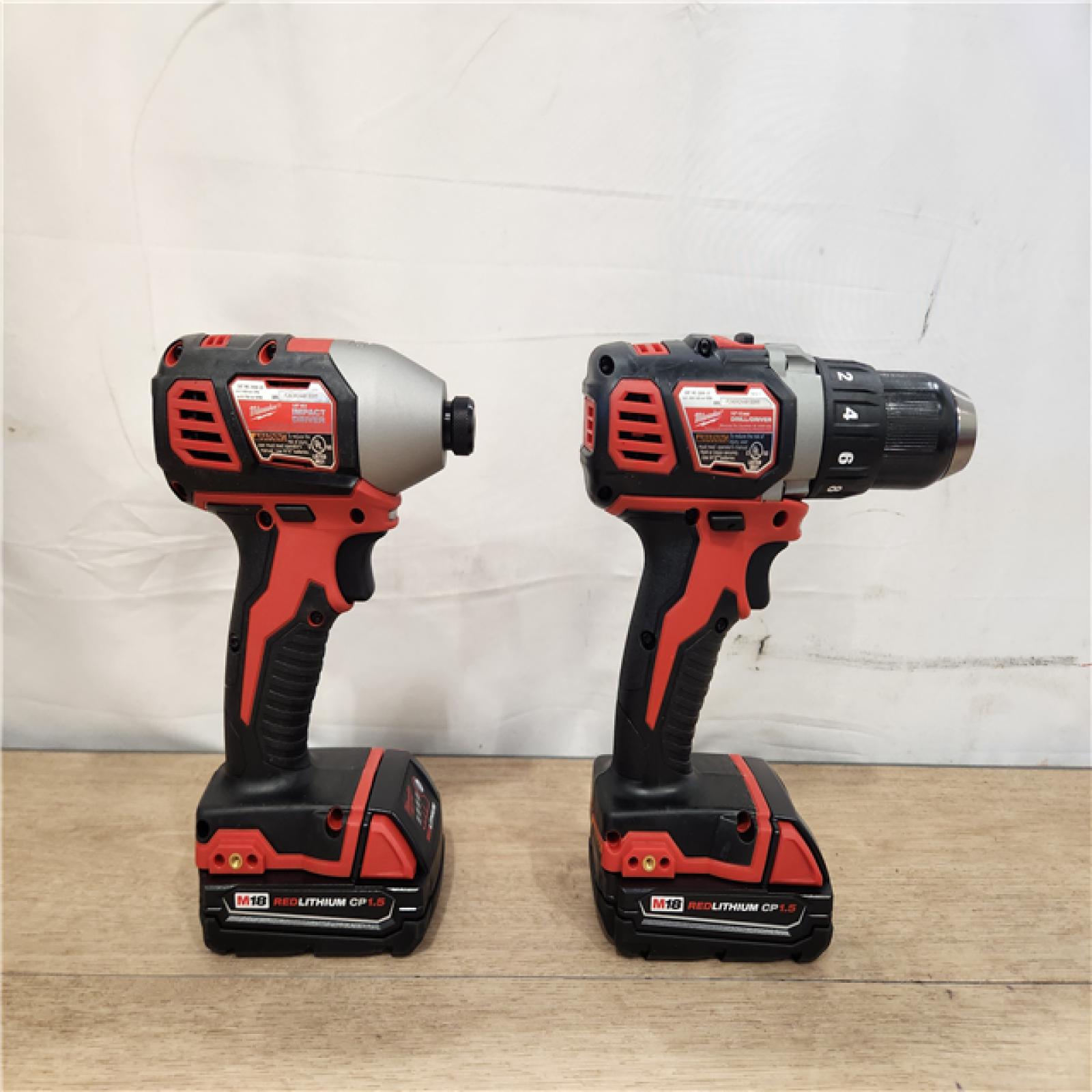 AS-IS- Milwaukee M18 Brushed Cordless (2-Tool) Drill/Driver and Impact Driver Kit