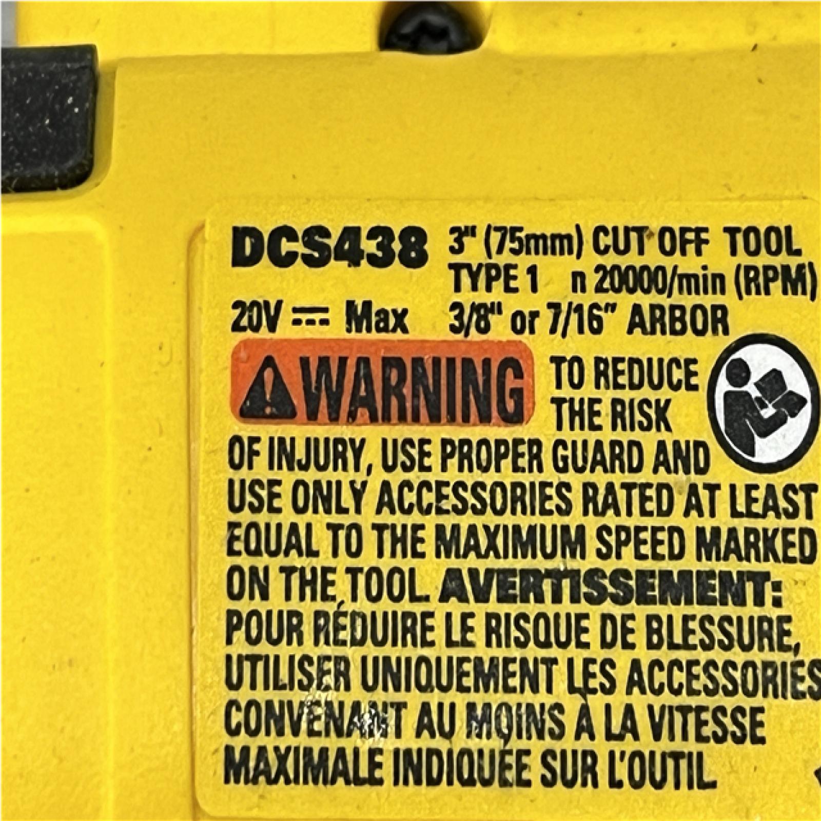 AS-IS DEWALT 20V XR Cordless 3 in. Cut-Off Tool (Tool Only)