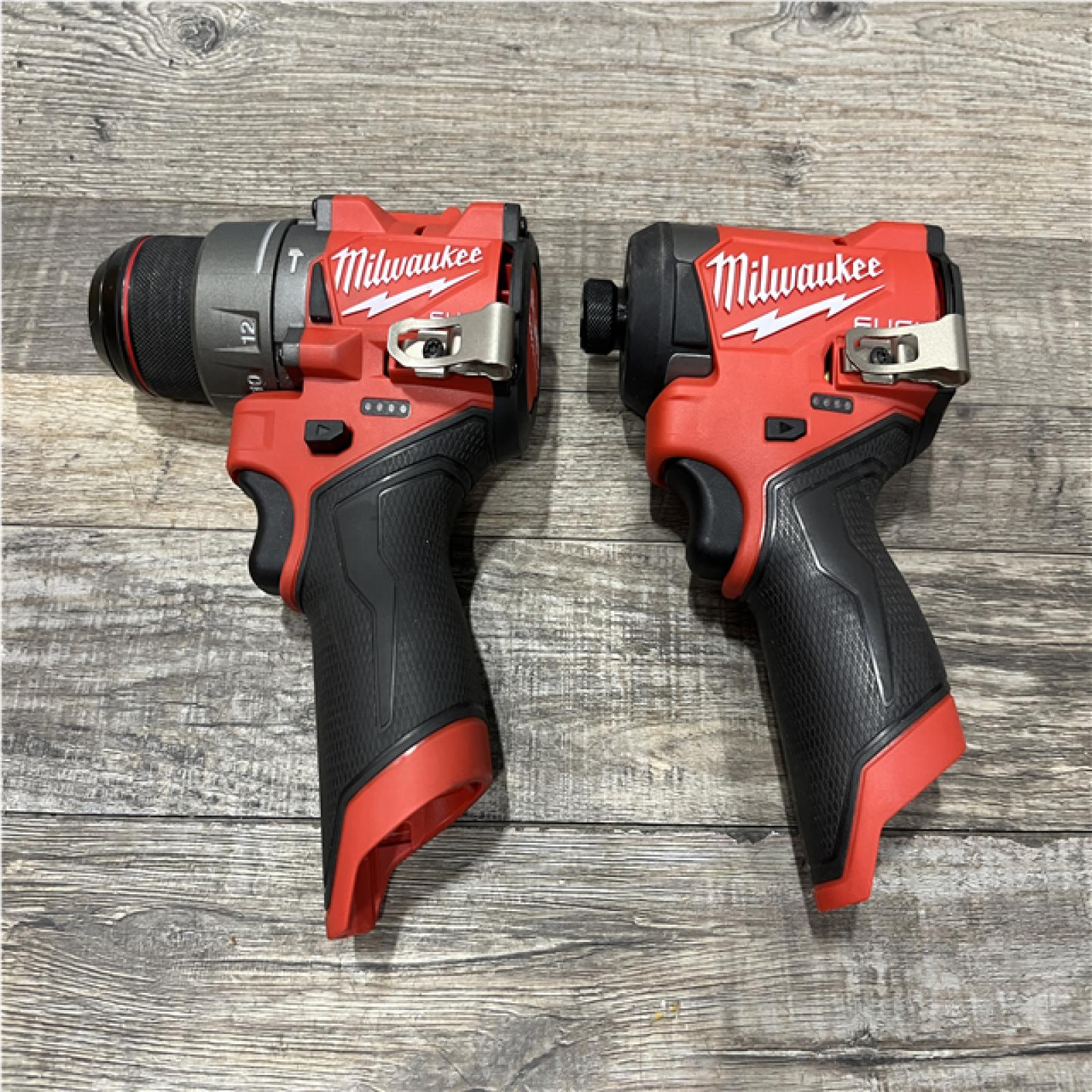 AS-IS Milwaukee FUEL 12-Volt Lithium-Ion Brushless Cordless Hammer Drill and Impact Driver Combo Kit
