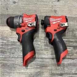 AS-IS Milwaukee FUEL 12-Volt Lithium-Ion Brushless Cordless Hammer Drill and Impact Driver Combo Kit