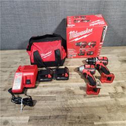 HOUSTON LOCATION - AS-IS Milwaukee 18V Cordless Brushed 2-Tool Drill/Driver and Impact Driver Kit