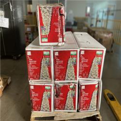 DALLAS LOCATION - Home Accents Holiday 7.5 ft. Festive Mixed Pine Flocked LED Pre-Lit Artificial Christmas Tree T12 - Retail $903