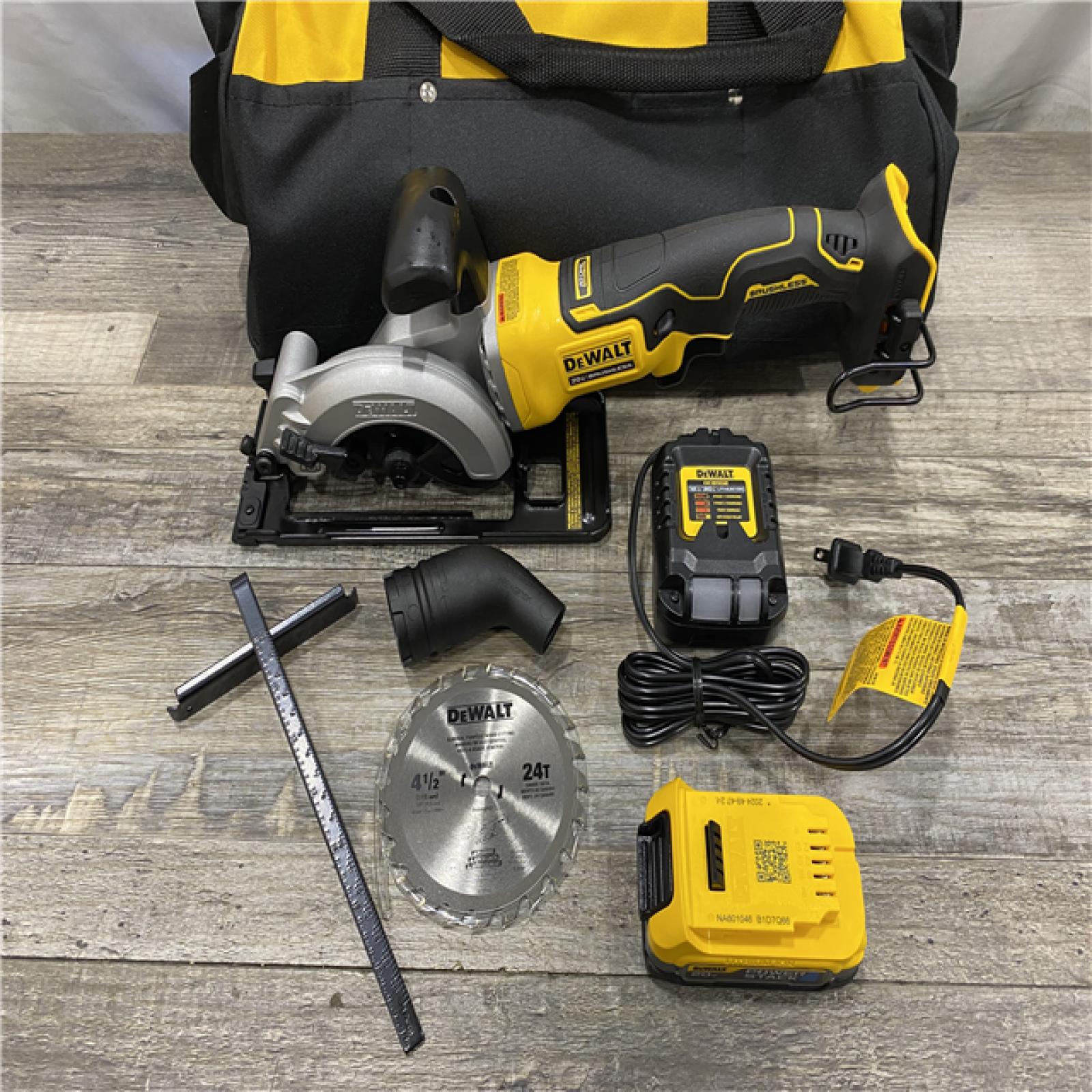 AS-IS DEWALT Atomic 20-Volt Maximum Lithium-Ion Cordless Brushless 4-1/2 in. Circular Saw Kit