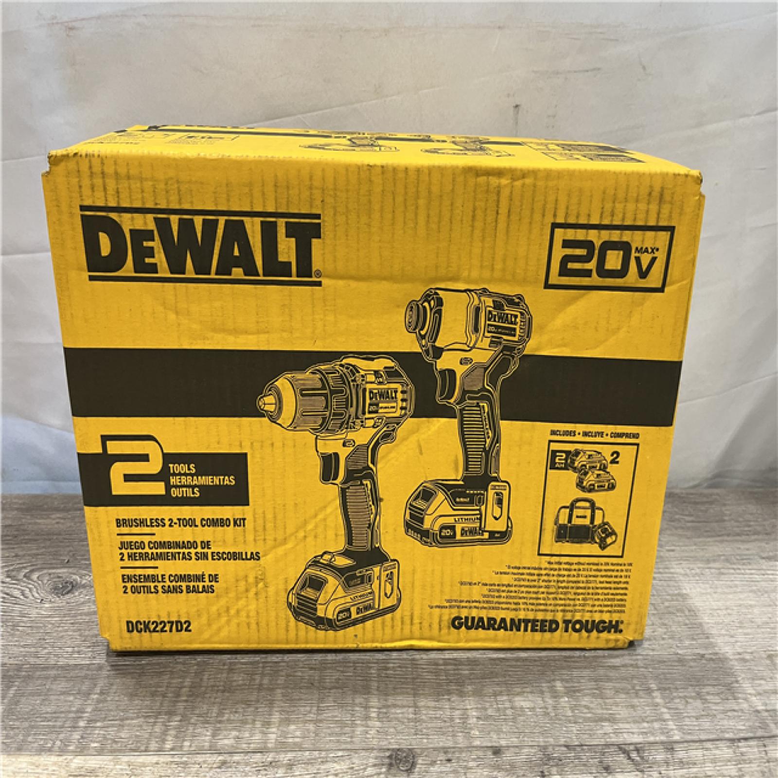 NEW - DEWALT 20V MAX Brushless 1/2 in. Drill Driver & 1/4 in. Impact Driver Kit
