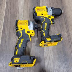 AS-IS DEWALT 20V MAX XR Cordless Drill/Driver, ATOMIC Impact Driver 2 Tool Combo Kit, (2) 2.0Ah Batteries, Charger, and Bag