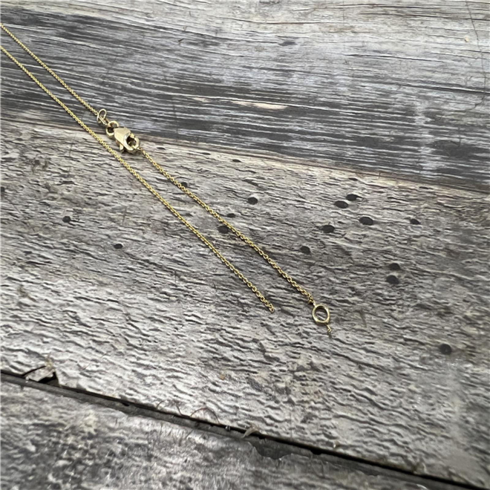 AS-IS James Allen 14K Yellow Gold Bezel Diamond Pendant Necklace