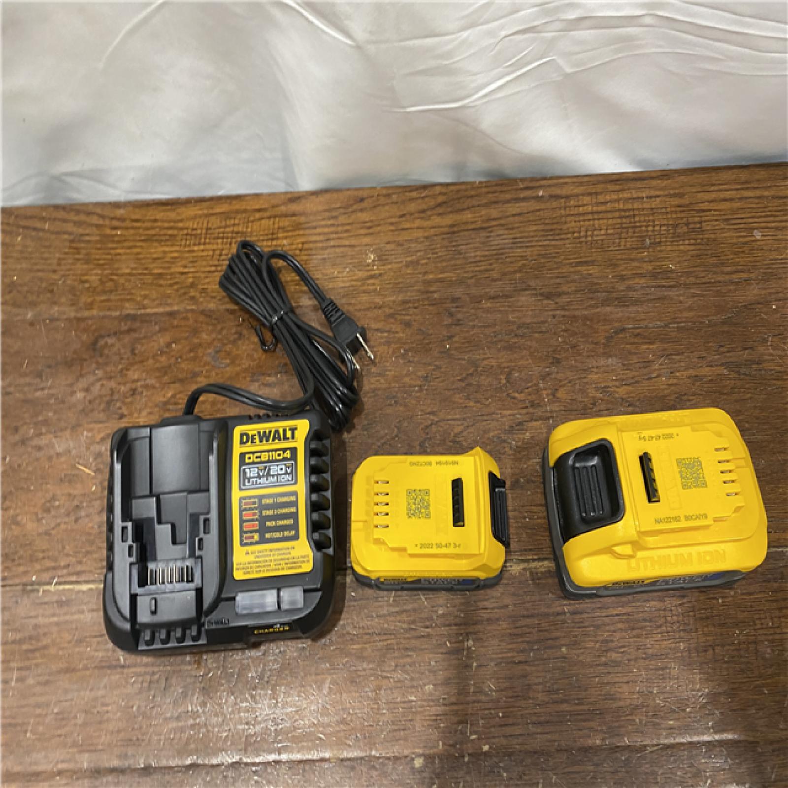 AS-IS DeWalt 20V MAX POWERSTACK DCBP315-2C Lithium-Ion 1.7Ah and 5Ah Battery and Charger Starter Kit 3 Pc