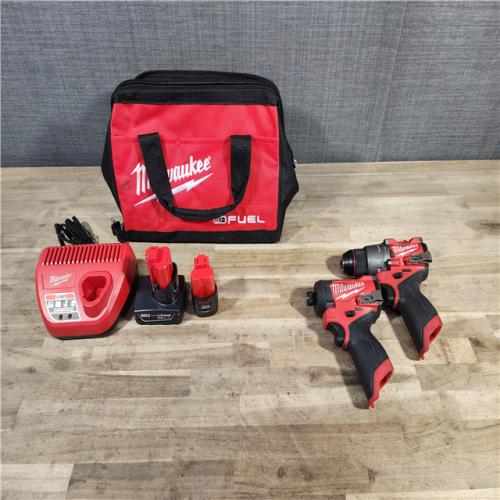 HOUSTON LOCATION - AS-IS Milwaukee 3497-22 12V Brushless Hammer Drill and Impact Driver Combo Kit