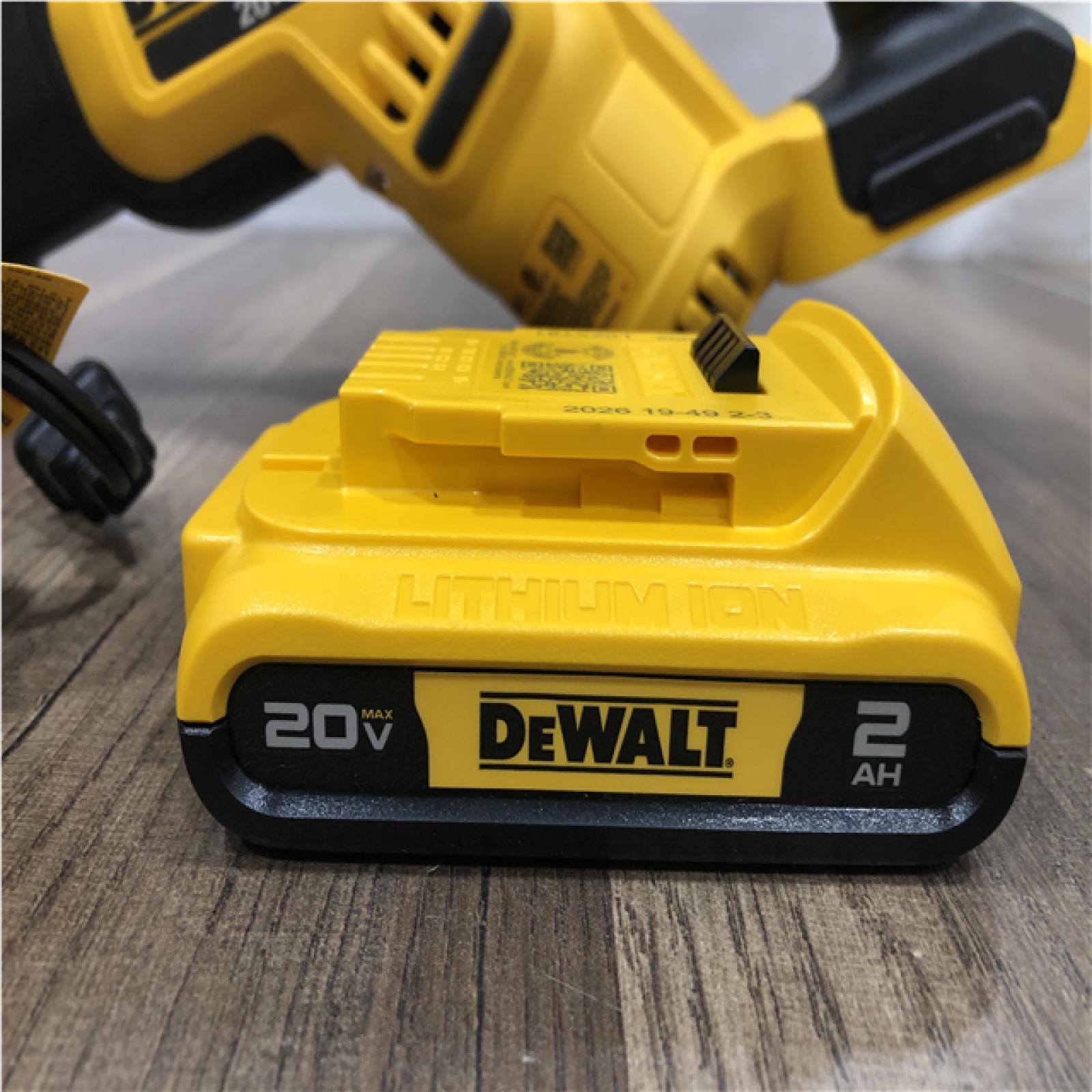 AS=IS DEWALT 20-Volt MAX Lithium-Ion Cordless Compact Reciprocating Saw with Battery 2Ah  Charger and Kit Bag