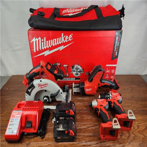 AS-IS Milwaukee M18 18-Volt Lithium-Ion Brushless Cordless (4-Tool) Combo Kit
