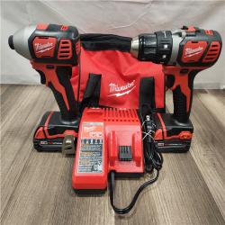 AS-IS- Milwaukee 18V Cordless Brushed 2-Tool Drill/Driver and Impact Driver Kit
