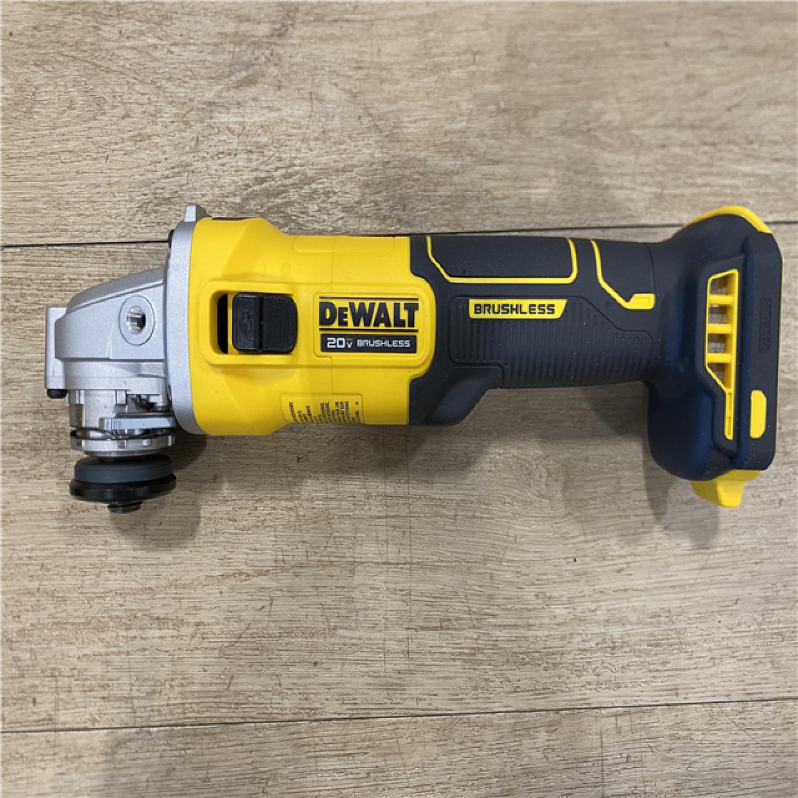 AS-IS DEWALT 20-Volt MAX Cordless Brushless 4-1/2 in. Angle Grinder with Slide Switch (Tool Only)