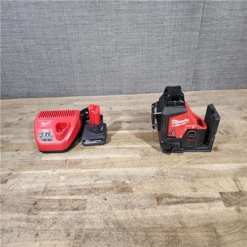 HOUSTON LOCATION - AS-IS Milwaukee 12-Volt Lithium-Ion Cordless Green 250 ft. 3-Plane Laser Level Kit