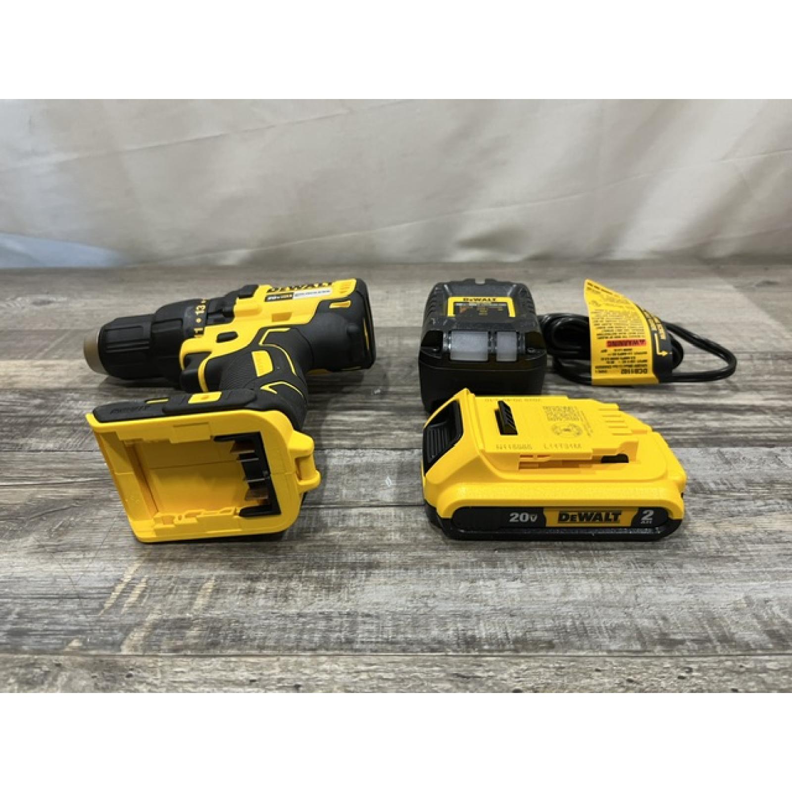 AS-IS DEWALT 20-Volt MAX Lithium-Ion Cordless 1/2 in. Compact Drill/Driver Kit