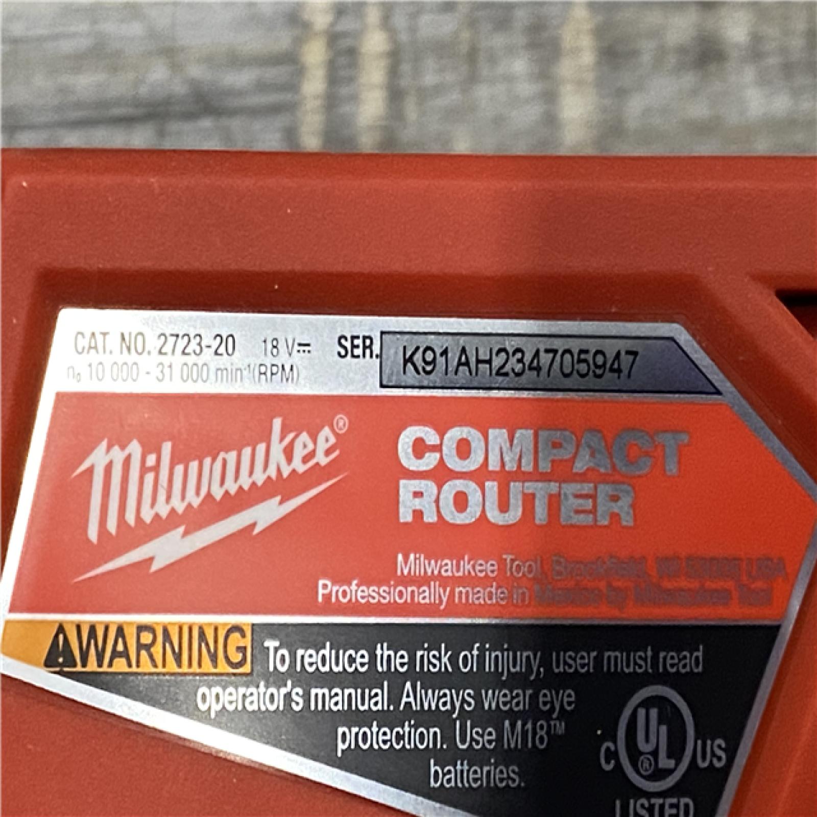 AS-IS Milwaukee FUEL 18V Lithium-Ion Brushless Cordless Compact Router (Tool-Only)