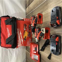 GOOD   Milwaukee 18V Cordless Brushed 2 Tool Drill/Driver and Impact Driver Kit