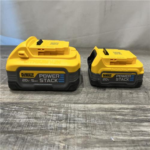 AS-IS DEWALT POWERSTACK 20V 5.0Ah and 1.7Ah Lithium-Ion Power Tool Battery Packs (2-Pack)