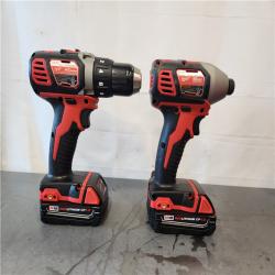 AS-IS- Milwaukee 18V Cordless Brushed 2-Tool Drill/Driver and Impact Driver Kit