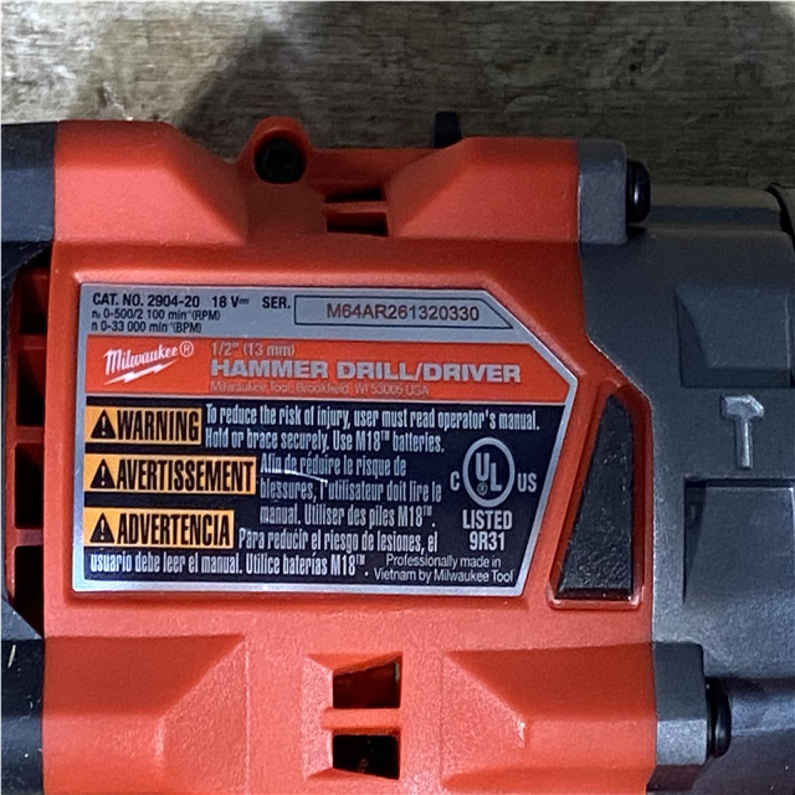 Houston Location AS-IS Milwaukee FUEL 18V Lithium-Ion Brushless Cordless 1/2 in. Hammer Drill/Driver (Tool-Only)