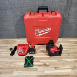 HOUSTON LOCATION - AS-IS Milwaukee  12-Volt Lithium-Ion Cordless Green 250 ft. 3-Plane Laser Level Kit