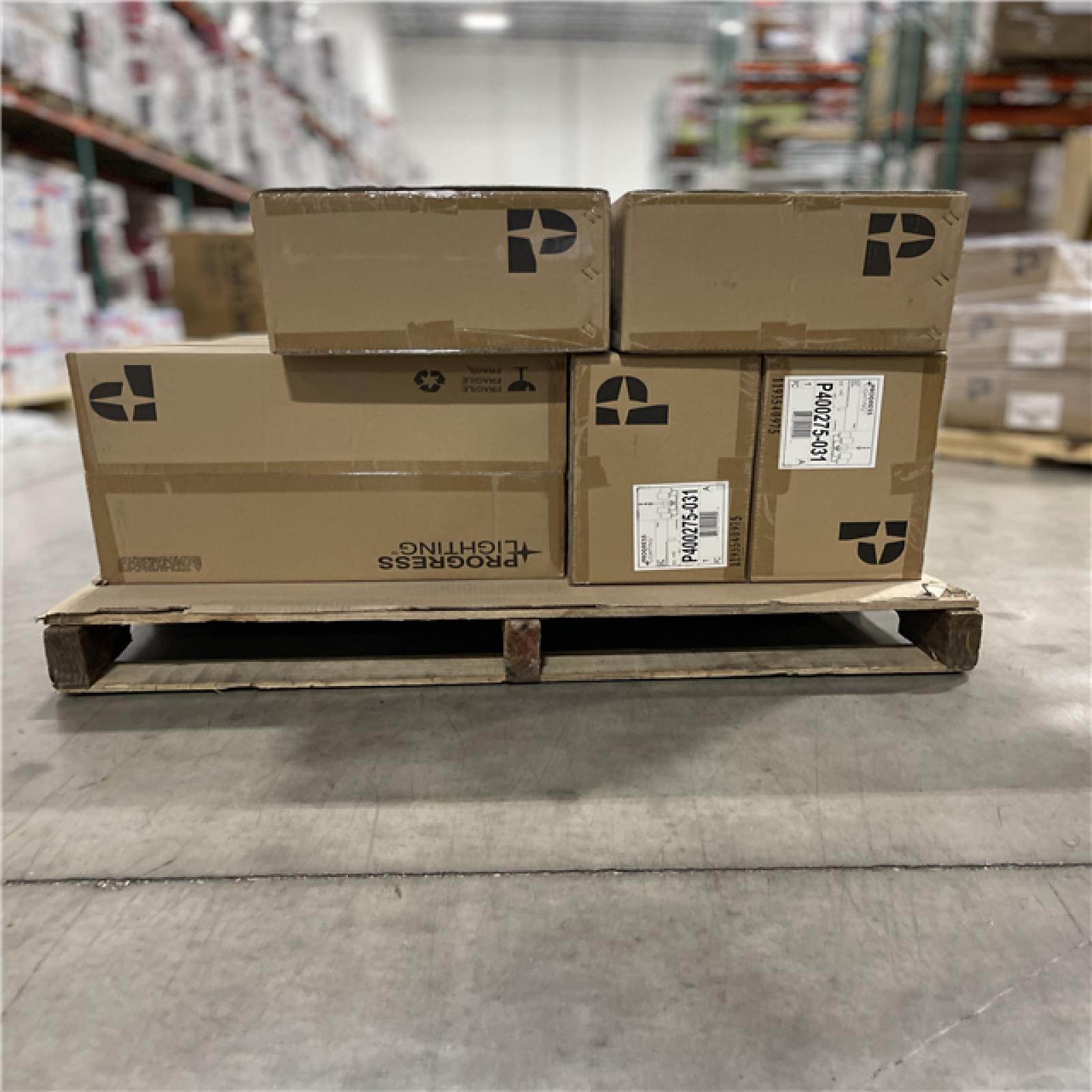 DALLAS LOCATION-Progress Lighting Merry 5-Light Matte Black Etched Glass Transitional Chandelier Light PALLET-(13 UNITS)