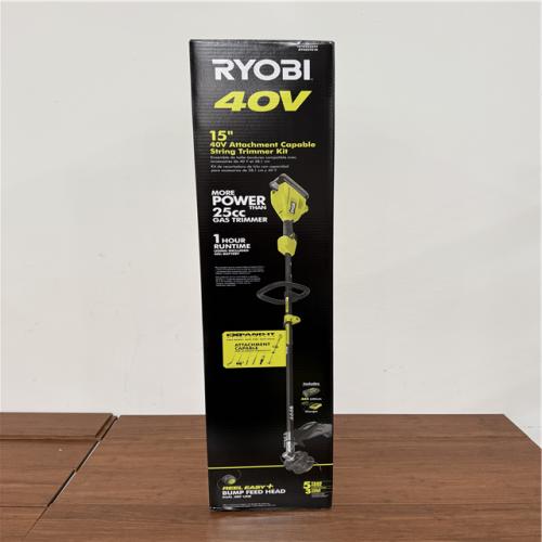 California NEW Ryobi 15 40V Attachment Capable String Trimmer Kit, includes (1) Battery & Charger
