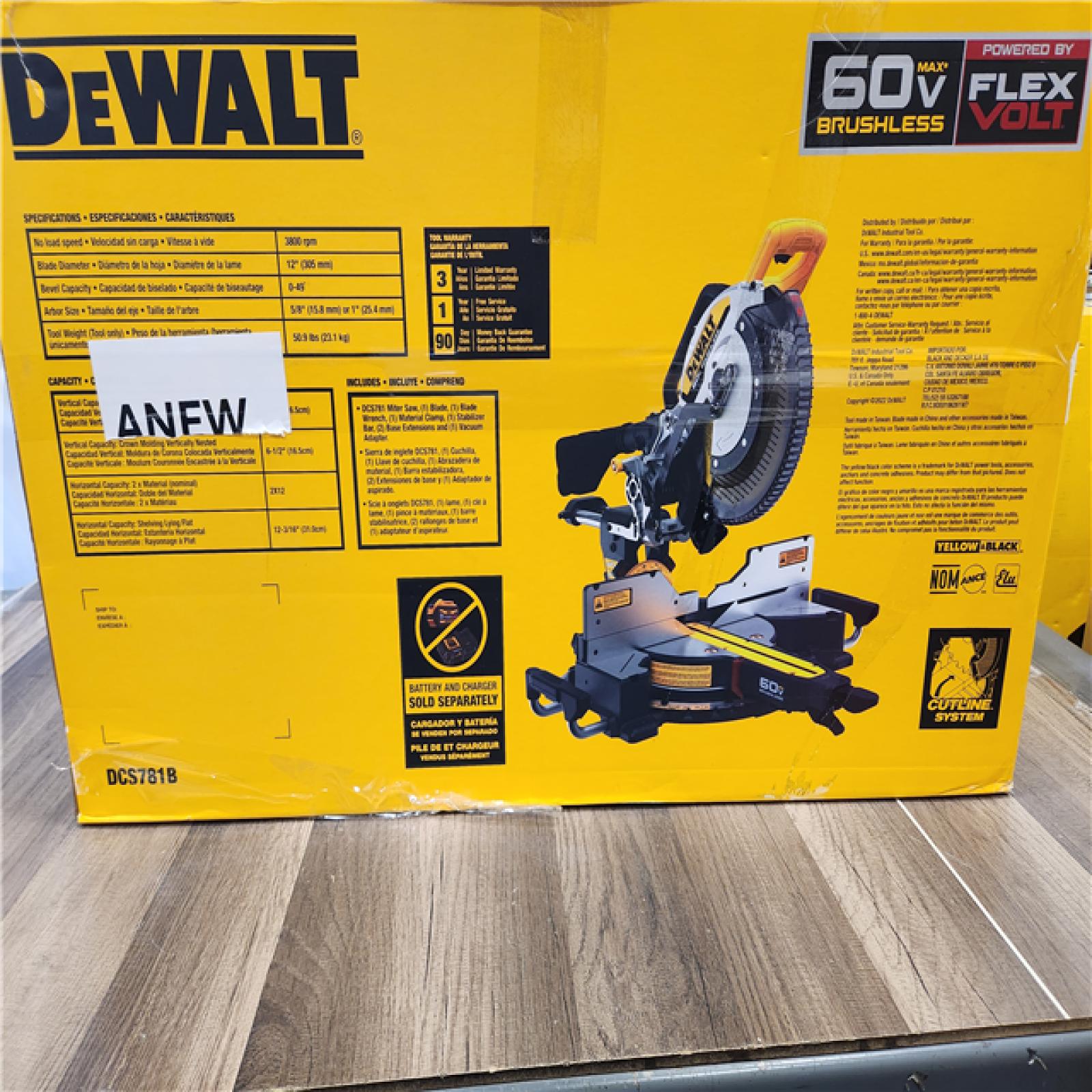 AS-IS- DEWALT 60V Lithium-Ion 12 in. Cordless Sliding Miter Saw (Tool Only)