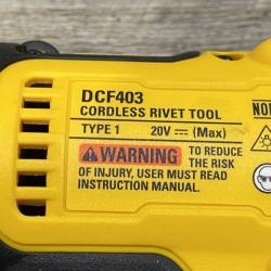 AS-IS DEWALT 20-Volt MAX Cordless 3/16 in. Rivet Tool (Tool-Only)