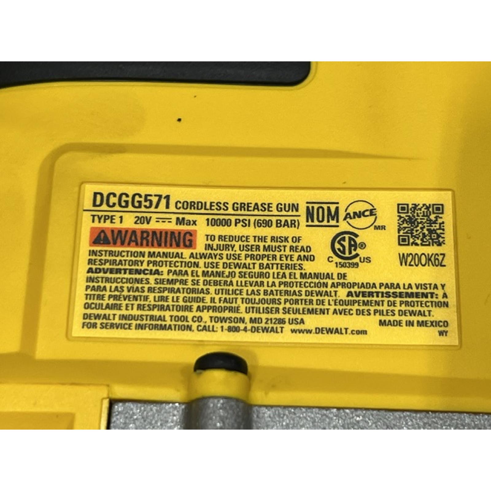 AS-IS DEWALT 20-Volt MAX Cordless Grease Gun (Tool-Only)