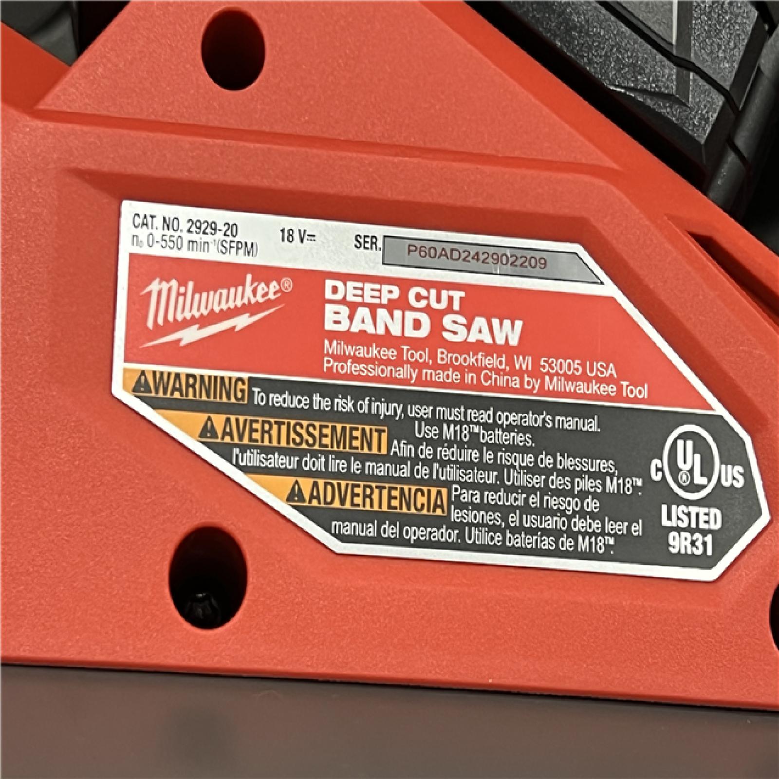 NEW Milwaukee M18 FUEL 18V Lithium-Ion Brushless Cordless Deep Cut Band Saw with