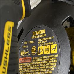 AS-IS DEWALT 20V MAX Lithium-Ion 15-Degree Electric Cordless Roofing Nailer Kit