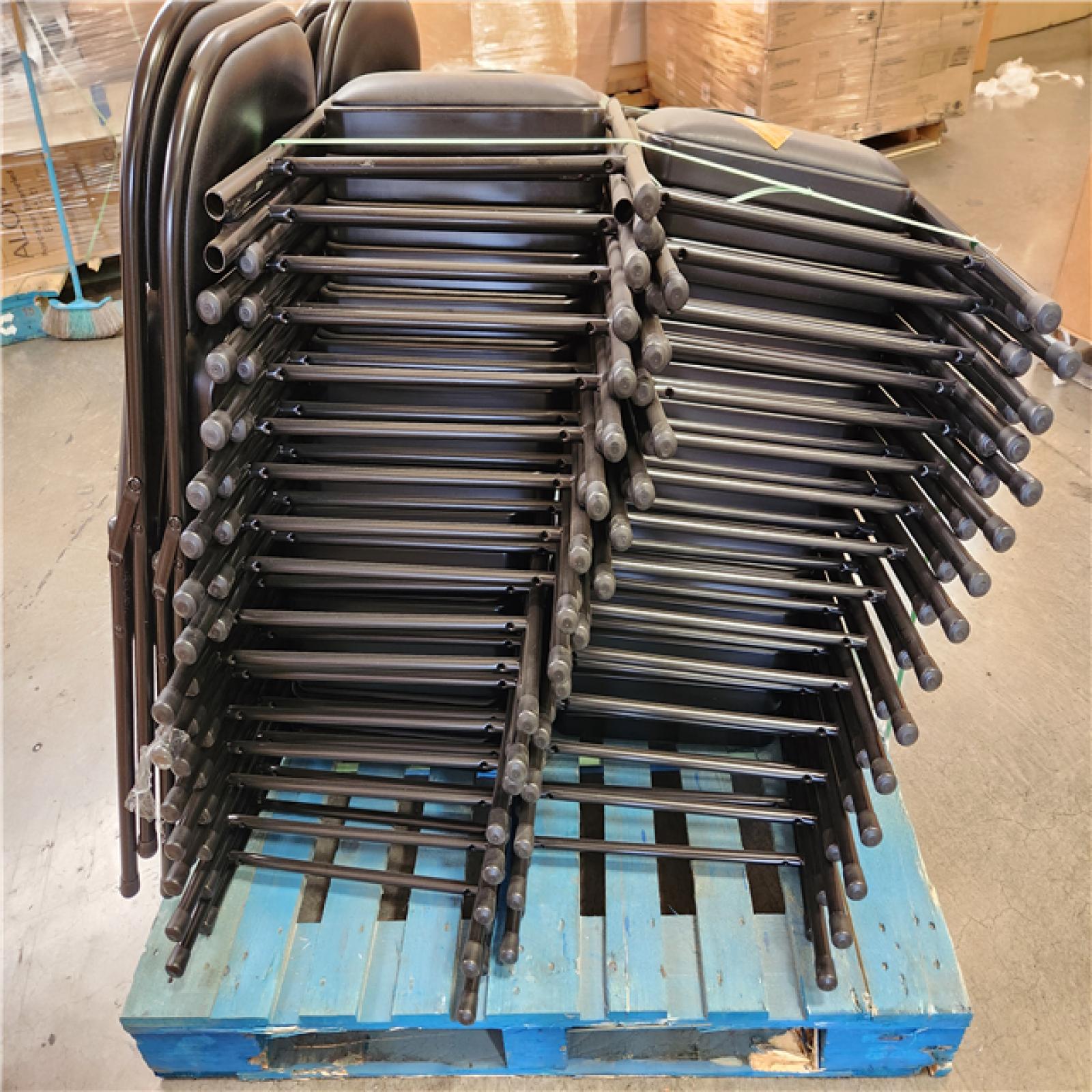 Phoenix Location HDX Black Vinyl Padded Steel Frame Folding Chair Pallet (36-Chairs)