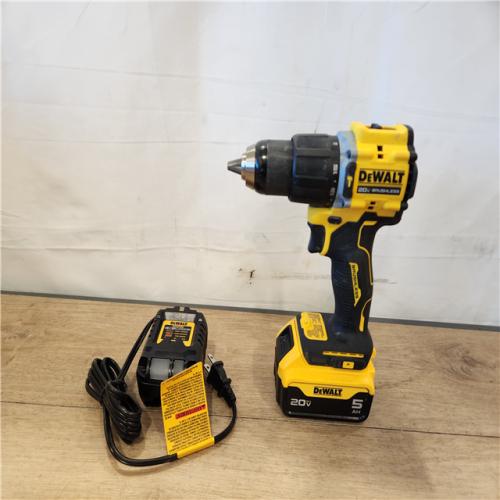 AS-IS- DEWALT ATOMIC 20V Lithium-Ion Cordless 1/2 in. Hammer Drill Kit with 5.0 Ah Battery and Charger