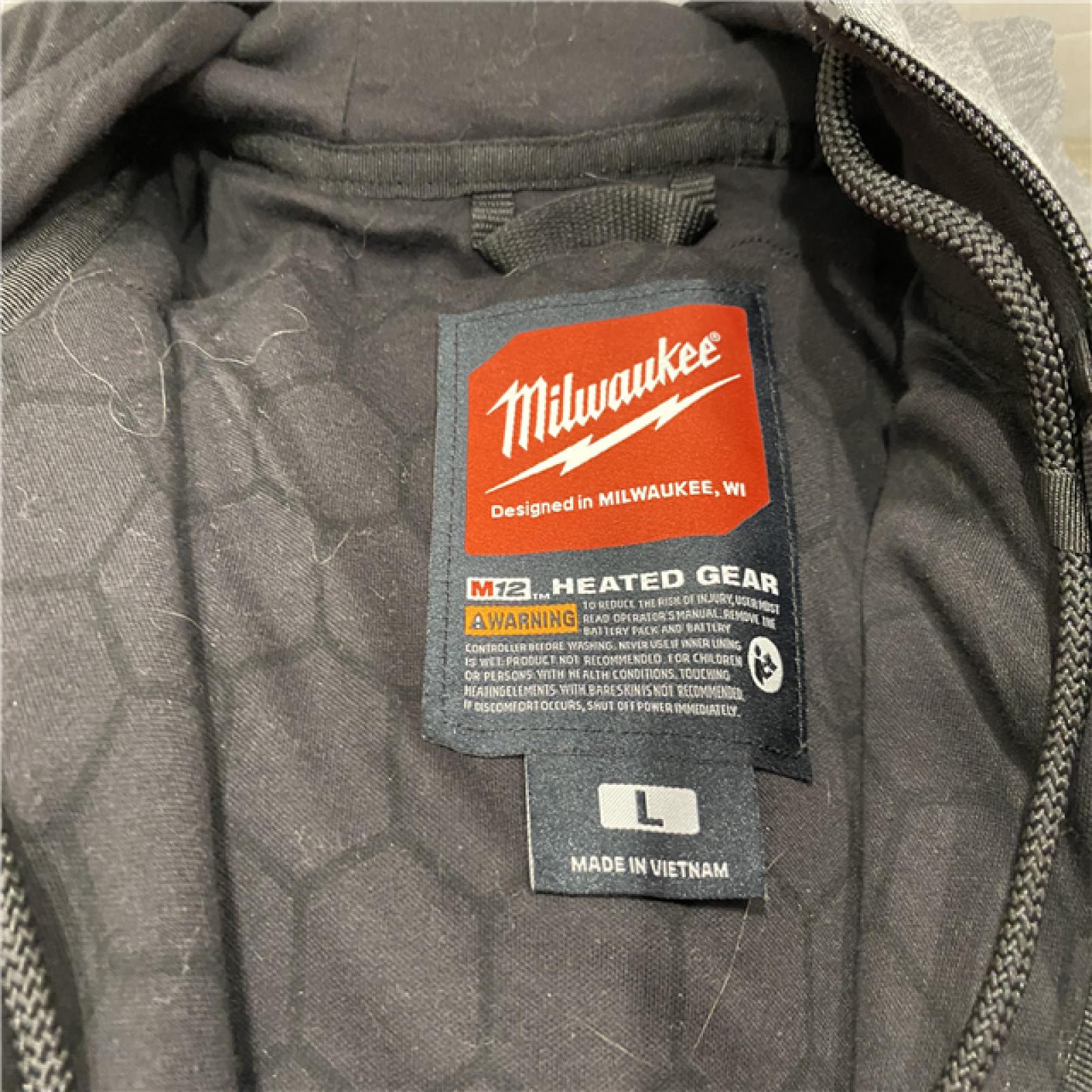 AS-IS Milwaukee Women's Large  12-Volt Lithium-Ion Cordless Gray Heated Jacket Hoodie Kit