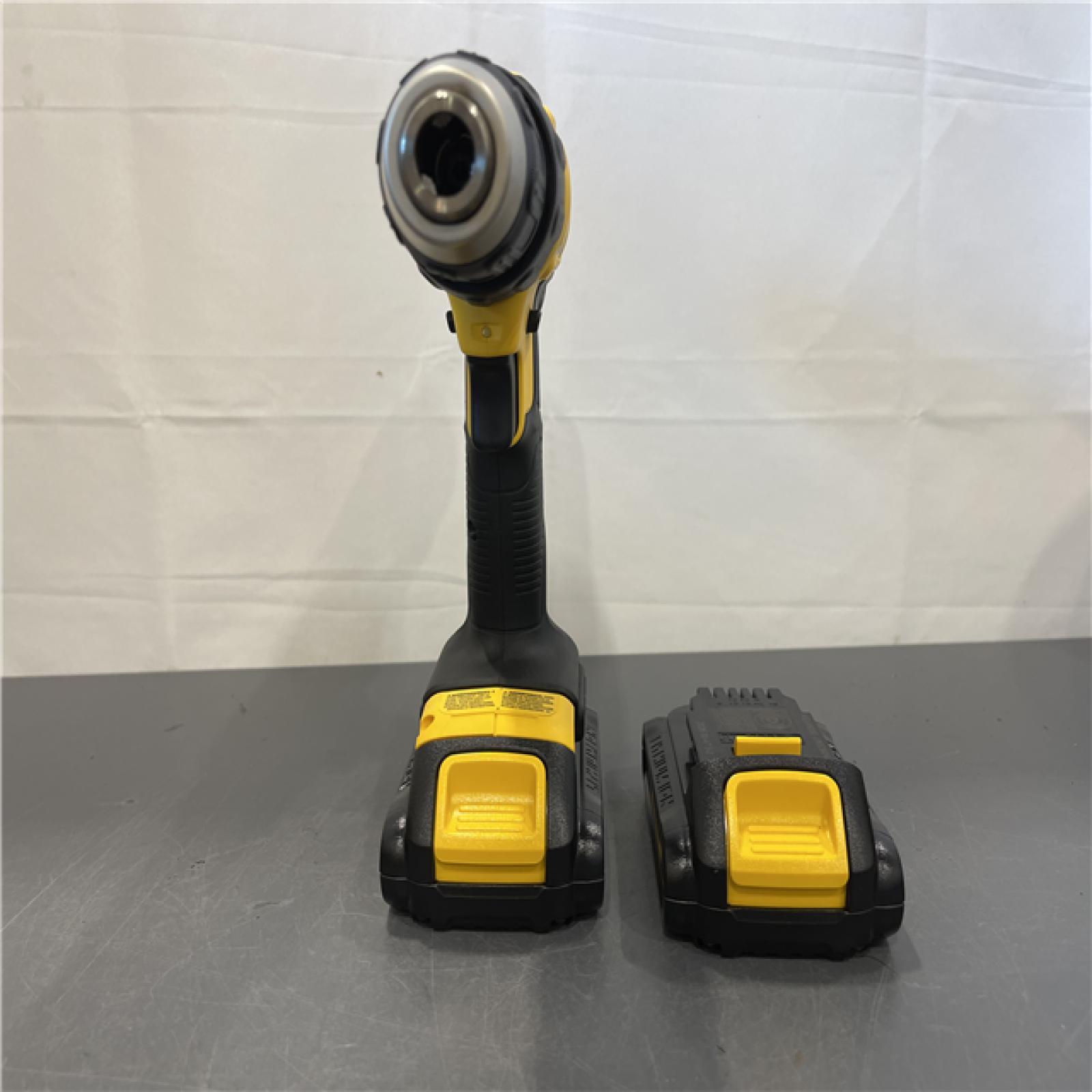 AS-IS - DEWALT 20V MAX Cordless 1/2 in. Drill/Driver, (2) 20V 1.3Ah Batteries, Charger and Bag