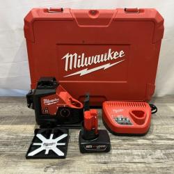 AS-IS Milwaukee 12-Volt Lithium-Ion Cordless Green 250 ft. 3-Plane Laser Level Kit
