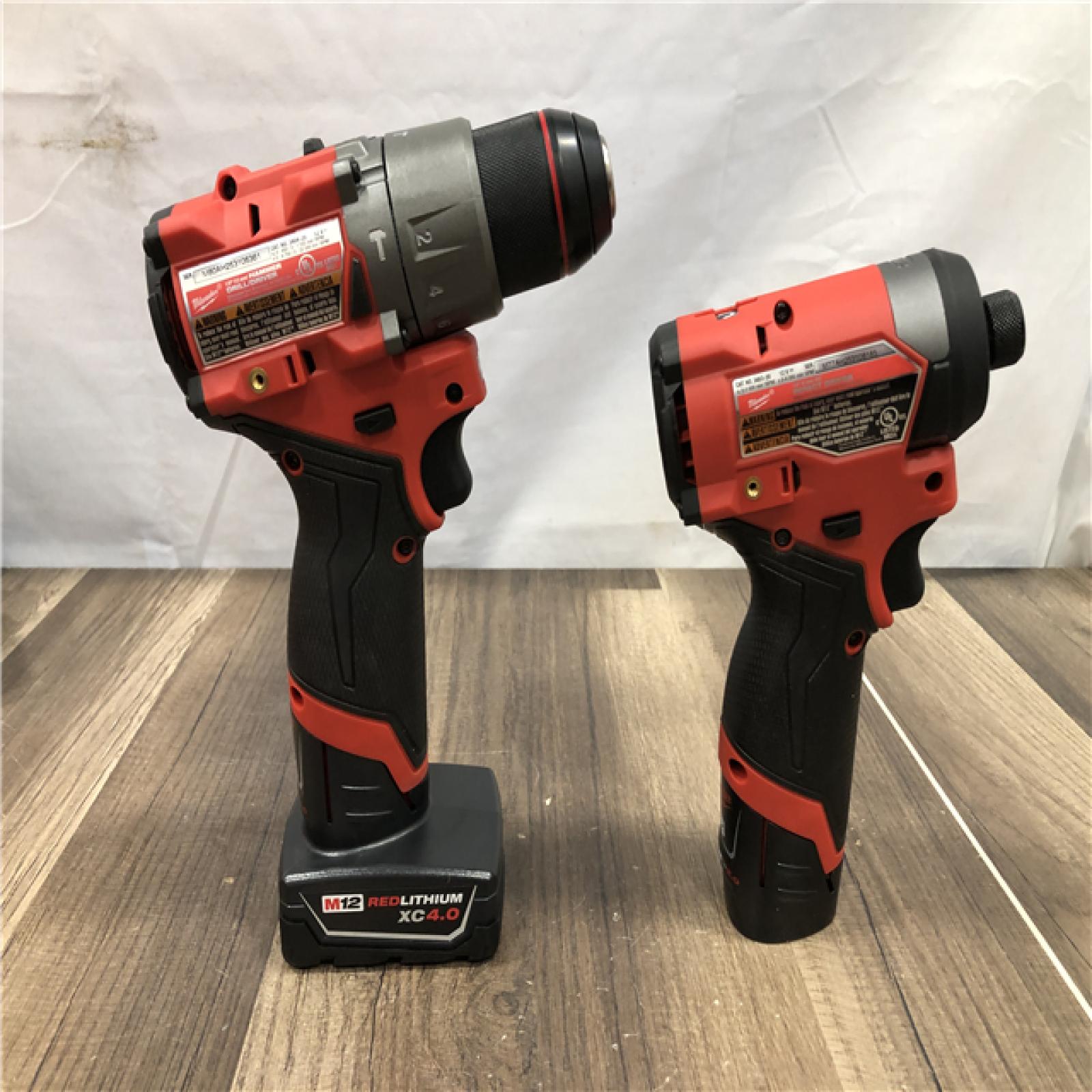 AS-IS Milwaukee FUEL 12V Lithium-Ion Brushless Cordless Hammer Drill/Impact Driver Combo Kit